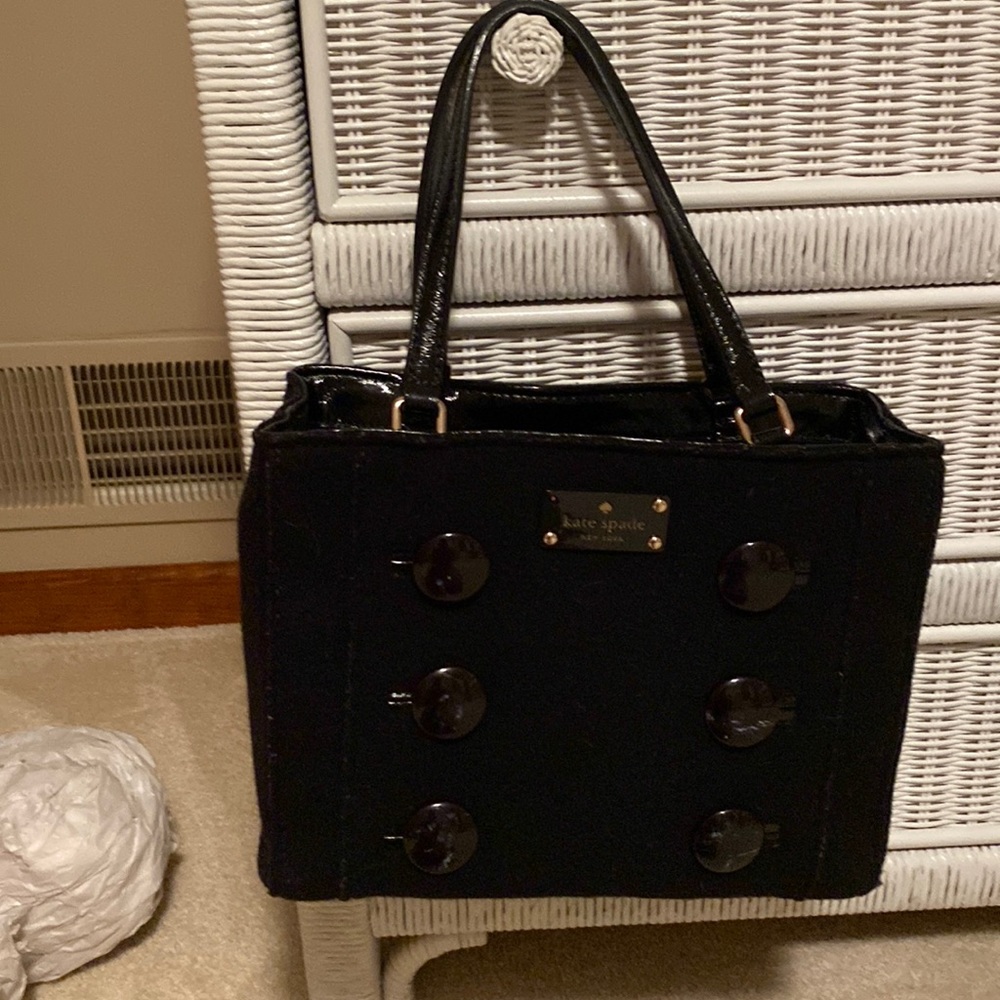 Black wool Kate Spade purse
